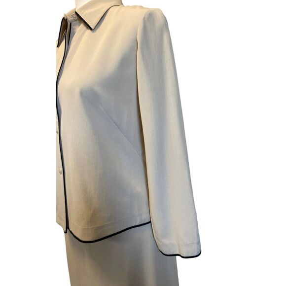 Banana Republic Skirt Set Women S/6 Beige Wool Blend Career Minimalist Lagenlook - Picture 5 of 16